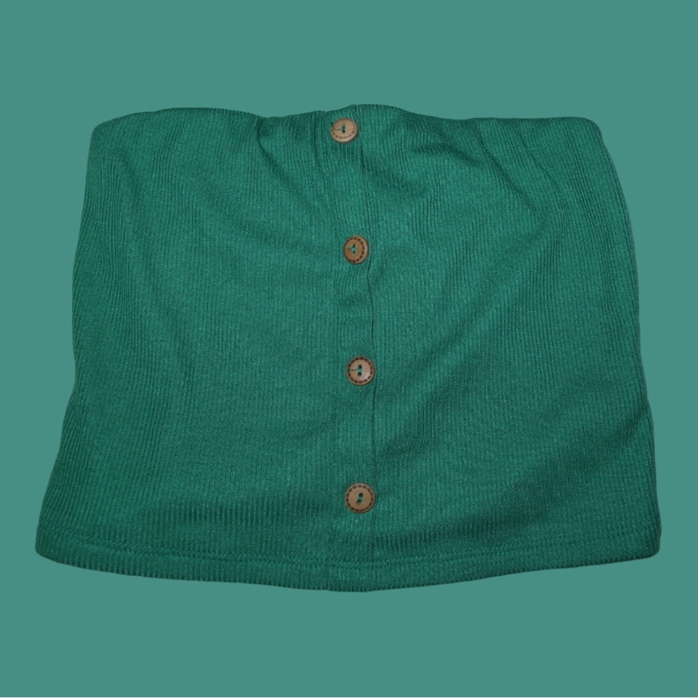 Green basic crop tube top